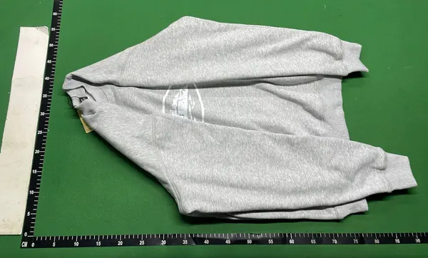 Grey Oval Print Hoodie And Jogger Set (Black) — warehouse QC photo 6