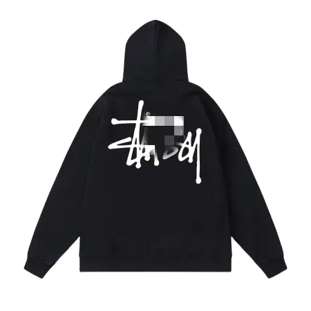 Black Hoodie With White Script Back Print — merchant catalogue photo