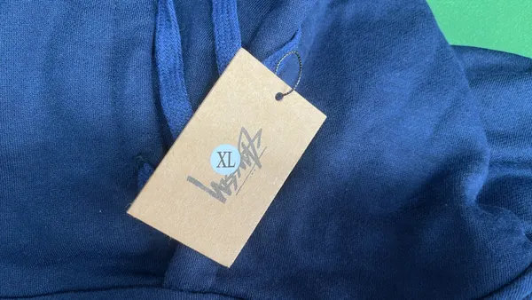 Black Hoodie With White Script Back Print — warehouse QC photo 5
