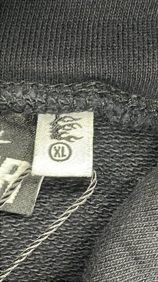 Washed Black Graphic Print Pullover Hoodie (Black) — warehouse QC photo 5