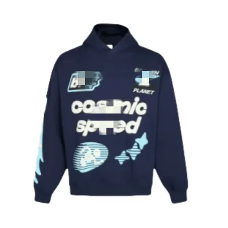 Black Planet Graphic Print Pullover Hoodie (Brown) — merchant catalogue photo