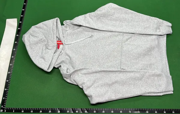 Black Pullover Hoodie With Box Logo Print — warehouse QC photo 2