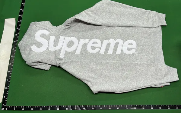 Black Pullover Hoodie With Box Logo Print — warehouse QC photo 3