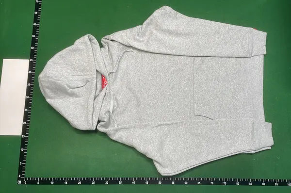 Black Pullover Hoodie With Box Logo Print — warehouse QC photo 6