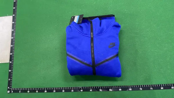 Zip-Up Hooded Track Jacket With Chevron Panel — warehouse QC photo 4