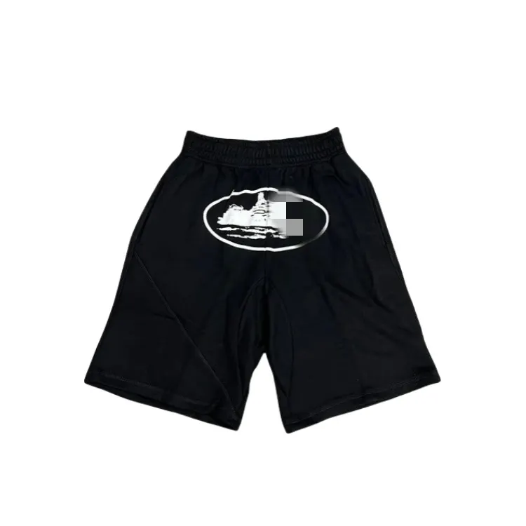 Black Mesh Shorts With Oval Logo Print — merchant catalogue photo
