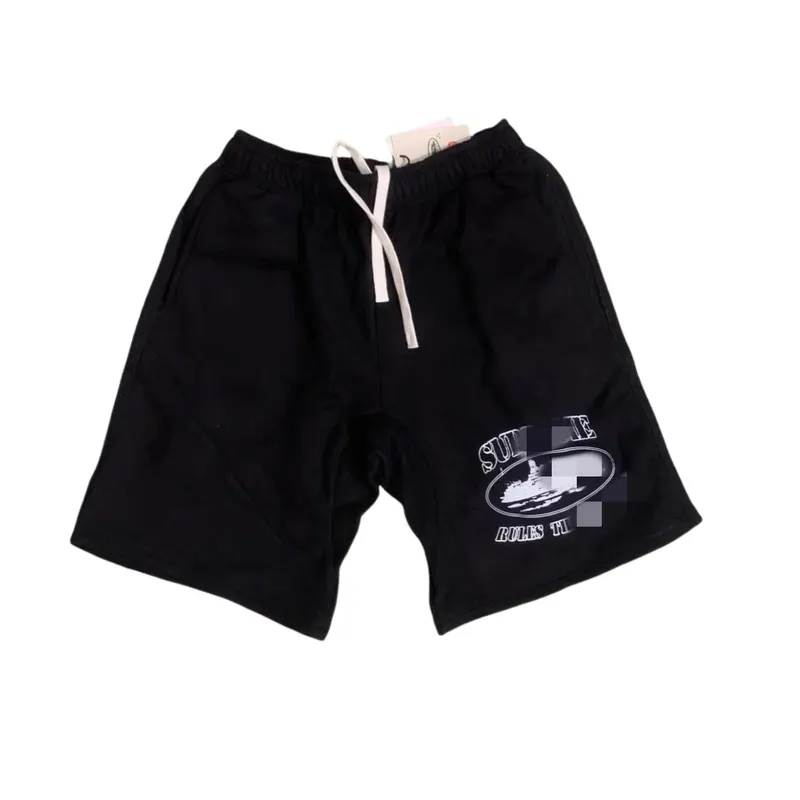 Black Mesh Shorts With Oval Logo Print (Green) — merchant catalogue photo