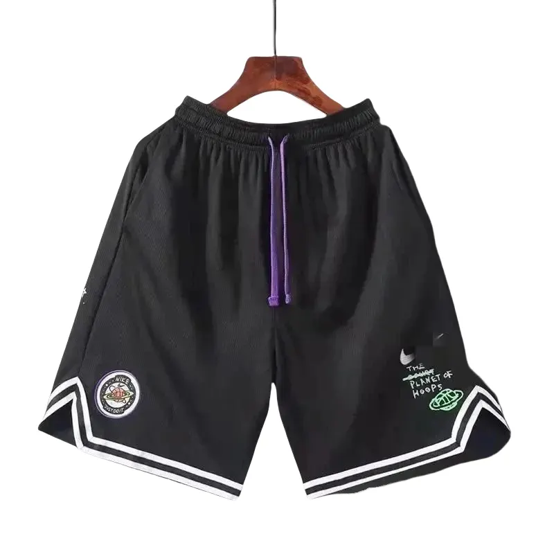 Black Mesh Basketball Shorts With Striped Hem (#2) — merchant catalogue photo