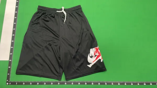 Black Mesh Basketball Shorts With Striped Hem (#2) — warehouse QC photo 6