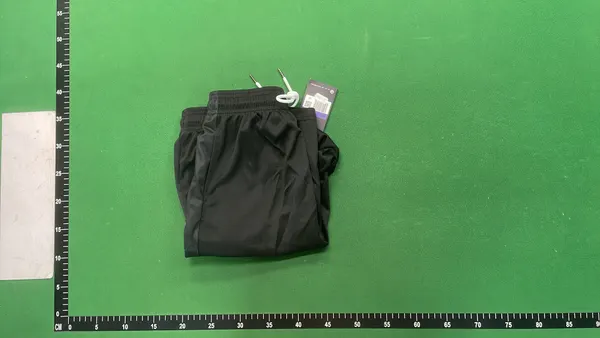 Black Mesh Basketball Shorts With Striped Hem (#3) — warehouse QC photo 4