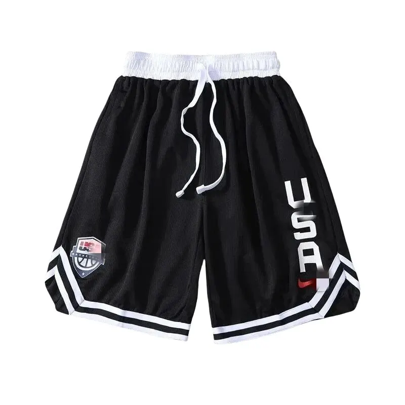 Black Mesh Basketball Shorts With Striped Hem (#4) — merchant catalogue photo