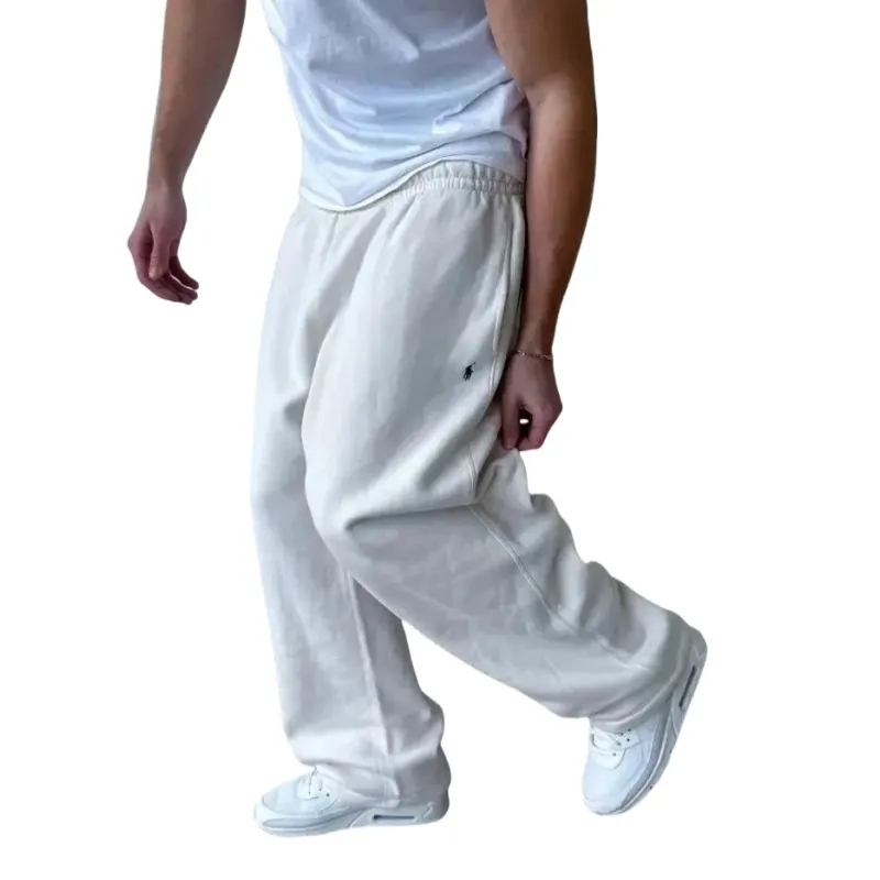 Black Baggy Wide Leg Sweatpants (White) — merchant catalogue photo