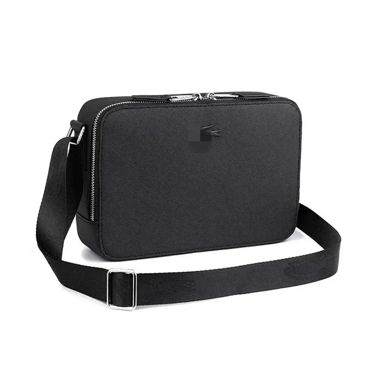Black Nylon Zip-Top Crossbody Bag — merchant catalogue photo