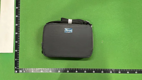 Black Nylon Zip-Top Crossbody Bag — warehouse QC photo 1