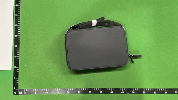 Black Nylon Zip-Top Crossbody Bag — warehouse QC photo 2