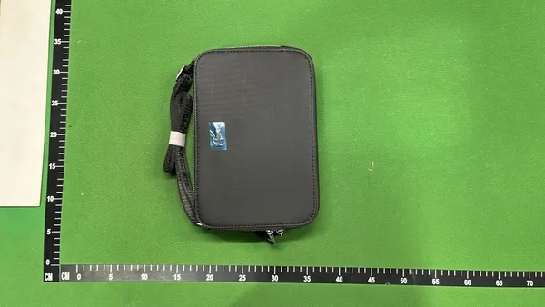 Black Nylon Zip-Top Crossbody Bag — warehouse QC photo 3