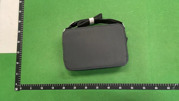 Black Nylon Zip-Top Crossbody Bag — warehouse QC photo 5