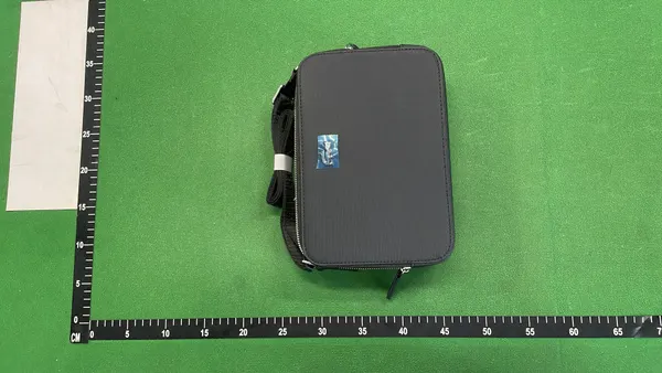 Black Nylon Zip-Top Crossbody Bag — warehouse QC photo 6
