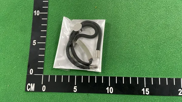 Black Cord Bracelet With Silver Bar — warehouse QC photo 4