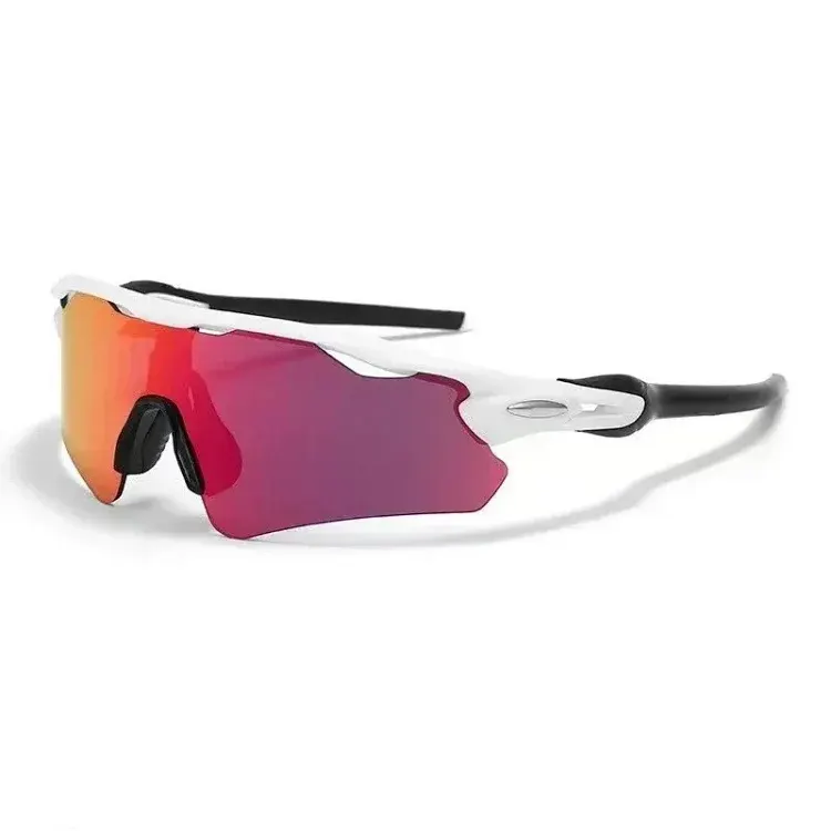 White Sport Sunglasses With Mirrored Shield Lens — merchant catalogue photo