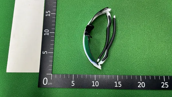 White Sport Sunglasses With Mirrored Shield Lens — warehouse QC photo 5