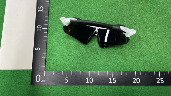 White Sport Sunglasses With Mirrored Shield Lens — warehouse QC photo 6