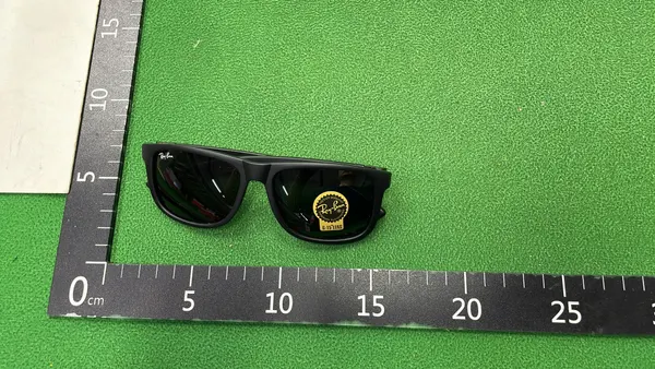 Black Square Sunglasses With Dark Tinted Lenses — warehouse QC photo 1
