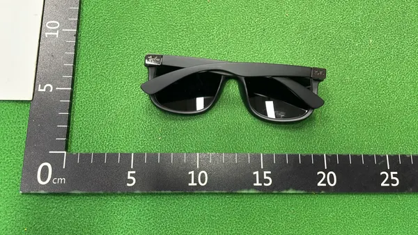 Black Square Sunglasses With Dark Tinted Lenses — warehouse QC photo 2