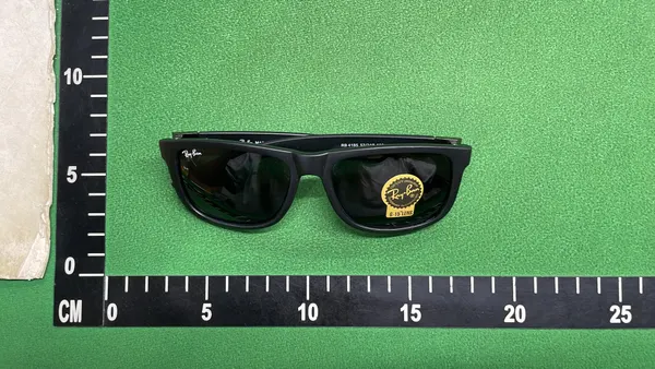 Black Square Sunglasses With Dark Tinted Lenses — warehouse QC photo 4