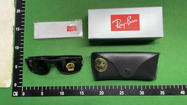 Black Square Sunglasses With Dark Tinted Lenses — warehouse QC photo 6