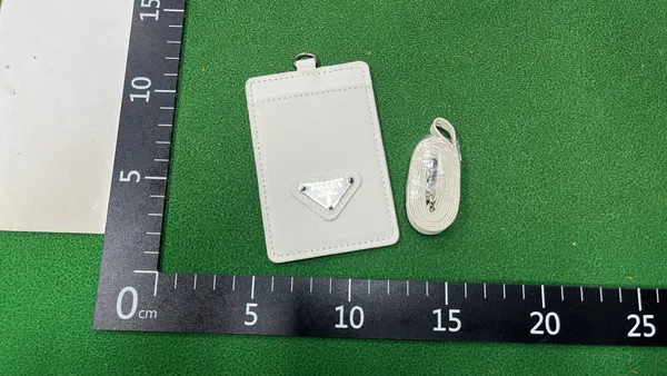 Textured Lanyard Card Holder With Triangle Plaque — warehouse QC photo 6