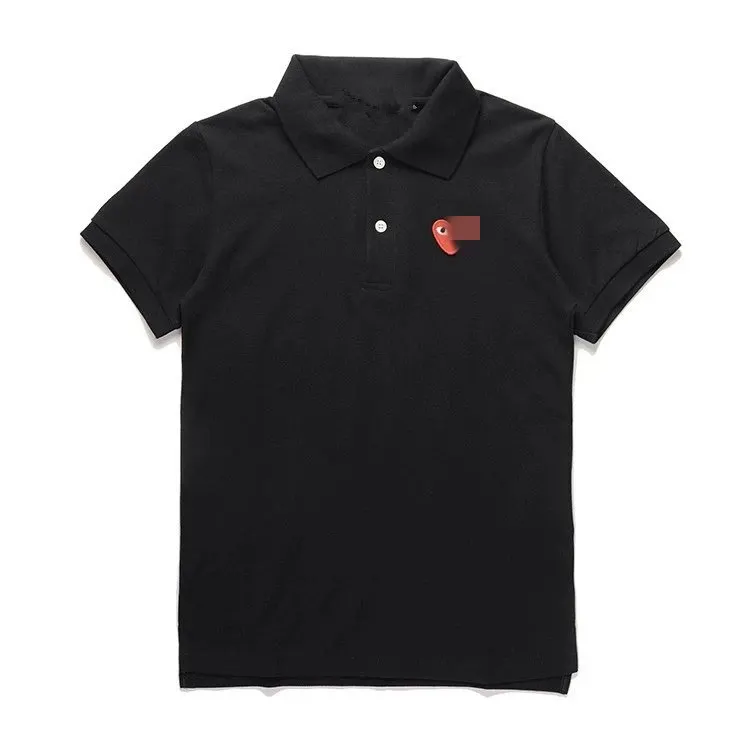 Cotton Polo Shirt With Red Heart Chest Patch — merchant catalogue photo