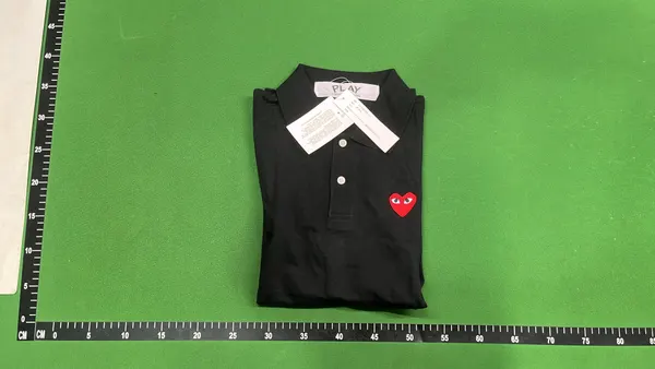 Cotton Polo Shirt With Red Heart Chest Patch — warehouse QC photo 4