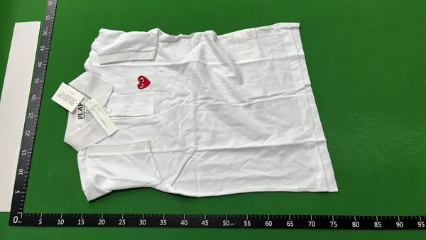 Cotton Polo Shirt With Red Heart Chest Patch — warehouse QC photo 6