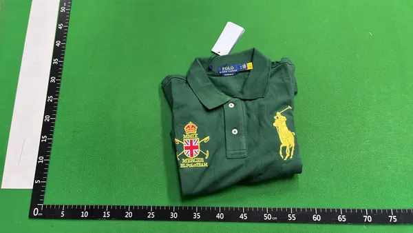 Navy Pique Polo Shirt With Crest Embroidery — warehouse QC photo 4
