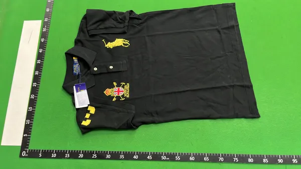 Navy Pique Polo Shirt With Crest Embroidery — warehouse QC photo 6