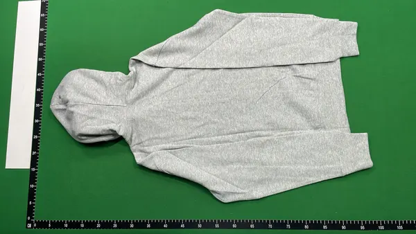 Black Zip-Up Hoodie With Red Heart Patch (Beige) — warehouse QC photo 3