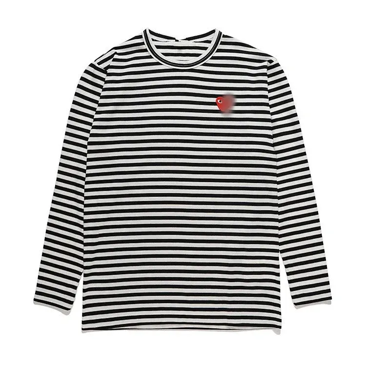 Black Striped Long Sleeve Top With Heart Patch — merchant catalogue photo