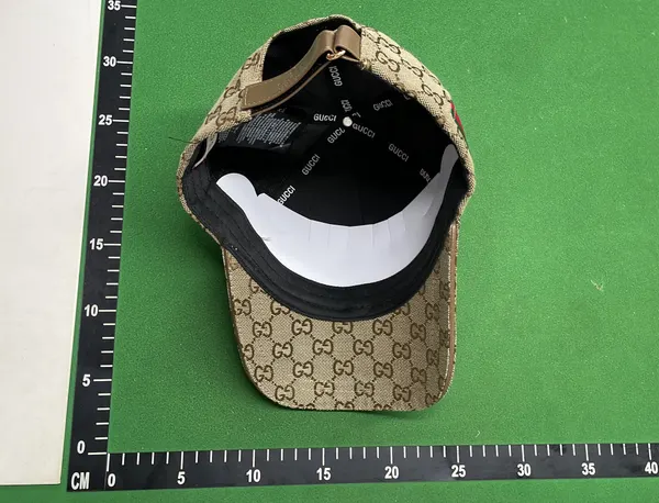 Black Monogram Jacquard Baseball Cap With Stripe (Black) — warehouse QC photo 3