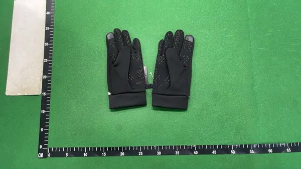 Black Touchscreen Gloves With Silicone Grip Palms — warehouse QC photo 2