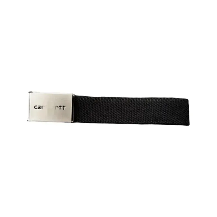 Black Canvas Web Belt With Plaque Buckle — merchant catalogue photo