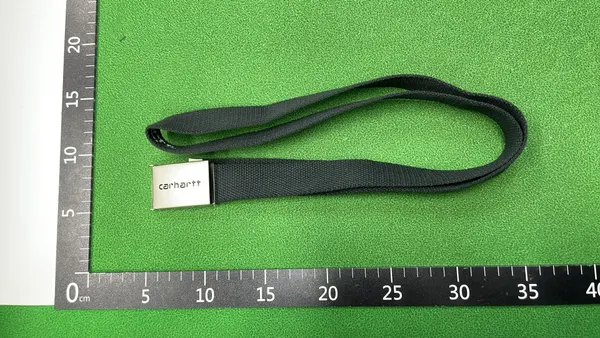 Black Canvas Web Belt With Plaque Buckle — warehouse QC photo 3