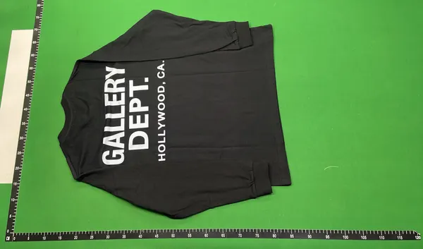 Black Crewneck Sweatshirt With Back Text Print — warehouse QC photo 3