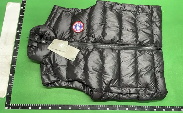 Lightweight Quilted Down Vest With Stand Collar — warehouse QC photo 2