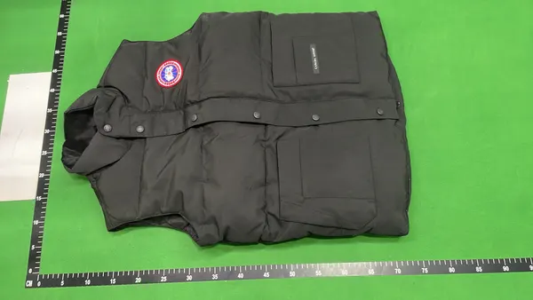 Black Quilted Sleeveless Puffer Vest — warehouse QC photo 2