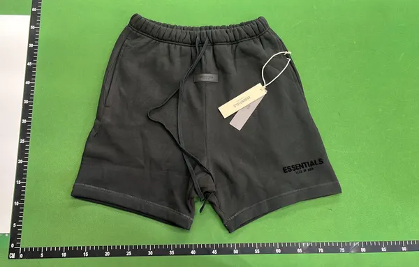 Fleece Sweat Shorts With Drawstring Waist (Black) — warehouse QC photo 6