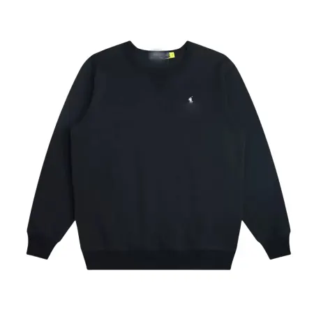 Black Crewneck Sweatshirt With Embroidered Chest Motif — merchant catalogue photo