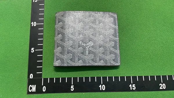 Black Chevron Print Bifold Wallet — warehouse QC photo 1
