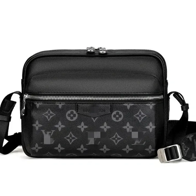 Black Patterned Crossbody Messenger Bag — merchant catalogue photo