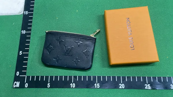 Brown Monogram Zip Key Pouch With Chain — warehouse QC photo 3